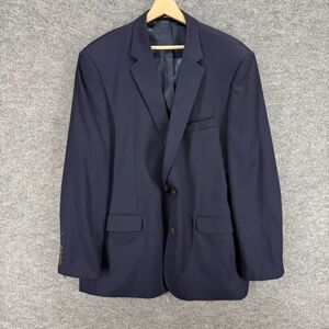 Joseph & Feiss Gold Blazer Men 46 Blue Button Up Wool Classic Fit Long Sleeve